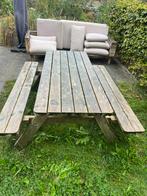 Houten Picknicktafel met Opklapbare Banken - 6 Persoons, Ophalen, Gebruikt, Inklapbaar, Rechthoekig
