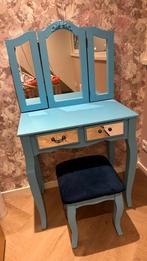 Leuke kaptafel met spiegel en krukje, Ophalen, Gebruikt, 100 tot 150 cm, 50 tot 100 cm