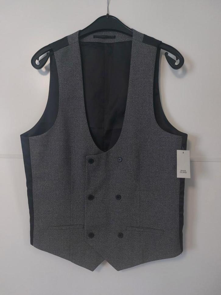 Nieuw heren gilet / vest River Island maat 40 UK 50 EU, Kleding | Heren, Kostuums en Colberts, Nieuw, Maat 48/50 (M), Grijs, Ophalen of Verzenden