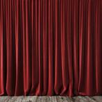 NIEUWE BACKDROP / THEATERDOEK VLAMWEREND ROOD 3M BREED, 2.5, Ophalen of Verzenden, Nieuw, Licht, Kleur