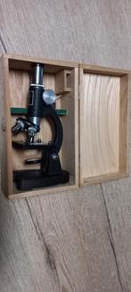 Vintage Biologische Microscoop in Houten Kist, Ophalen of Verzenden, Gebruikt, 400x tot 1000x, Biologische microscoop