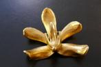 Orchidee broche goud verguld 22 karaat, Verzenden, Overige materialen, Broche, Verguld