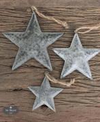 Zinken kerst ster zink kerstster touw stoer sober landelijk, Verzenden, Nieuw