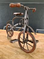 stalen model van vintage antieke fiets boneshaker staal hout, Ophalen of Verzenden