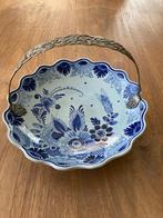 Bonbonschaal Delfts blauw met zilveren hengsel, Antiek en Kunst, Ophalen