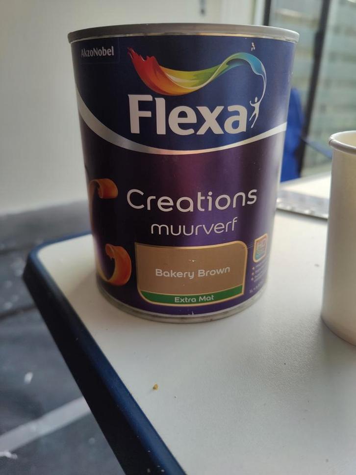 Flexa creations muurverf bakery brown bruin 1l nieuw, Doe-het-zelf en Verbouw, Verf, Beits en Lak, Nieuw, Ophalen of Verzenden