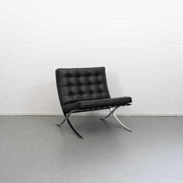 2x Knoll Barcelona Chair Zwart Mies vd Rohe beschikbaar voor biedingen