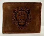 Leeuw Lion portemonnee van leer bruin portefeuille wallet, Sieraden, Tassen en Uiterlijk, Portemonnees, Info@deconoord.nl, Bruin