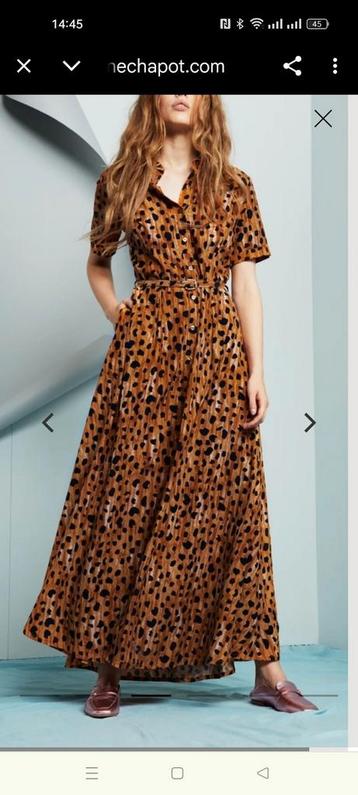Fabienne Chabot Mia dress maat S bruin/ zwart panterprint  beschikbaar voor biedingen