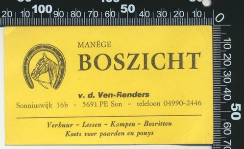 Sticker: Manege Boszicht - Son (2), Verzamelen, Stickers, Zo goed als nieuw, Bedrijf of Vereniging, Ophalen of Verzenden