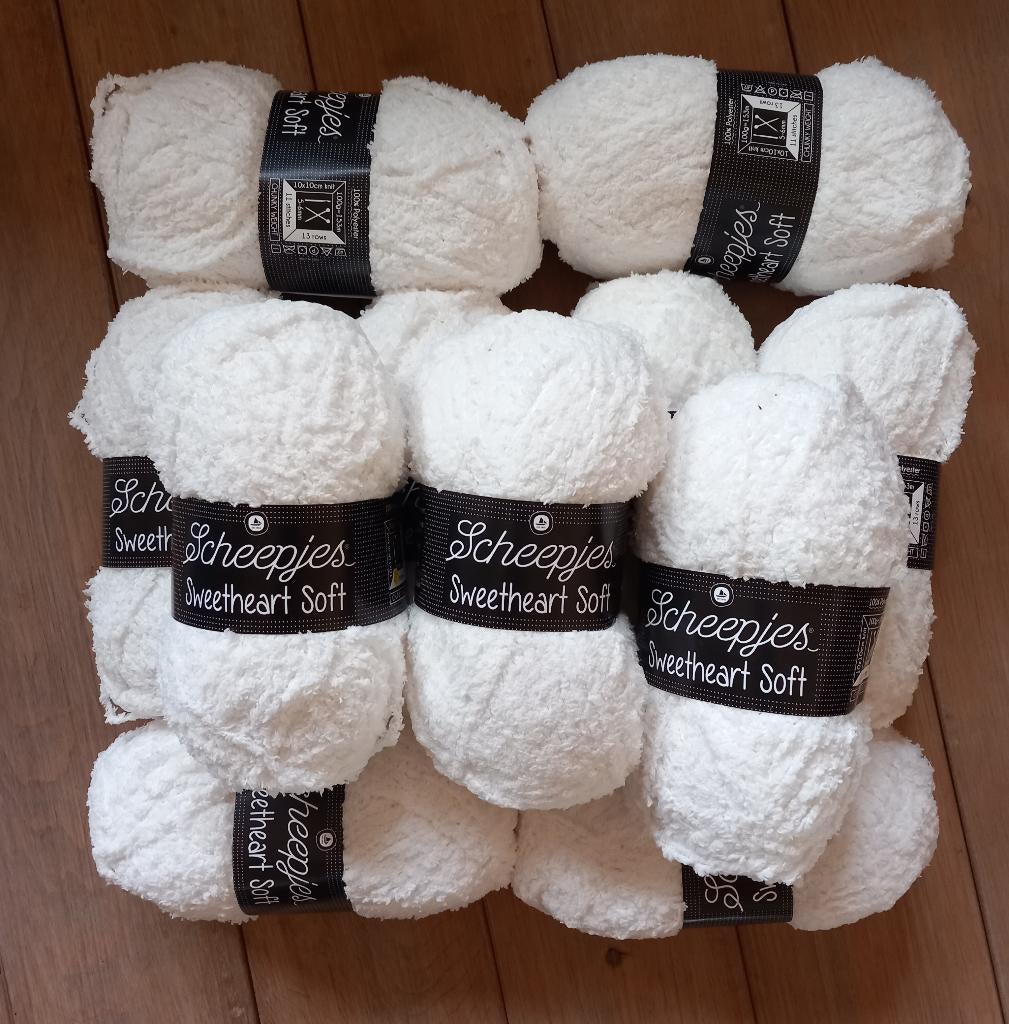 Scheepjes sweetheart soft wit breigaren 11 bollen 100 gram, Hobby en Vrije tijd, Breien en Haken, Ophalen of Verzenden, Nieuw