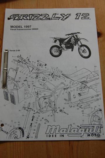 Malaguti Grizzly 12 model 1997 versie 2-99 onderdelenboek beschikbaar voor biedingen