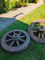 Oude houten wielen, Tuin en Terras, Kruiwagens, Ophalen of Verzenden