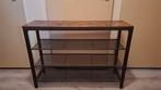 Schoenenrek met houten blad en metalen frame, Huis en Inrichting, Tafels | Sidetables, Ophalen, 50 tot 100 cm, Zo goed als nieuw