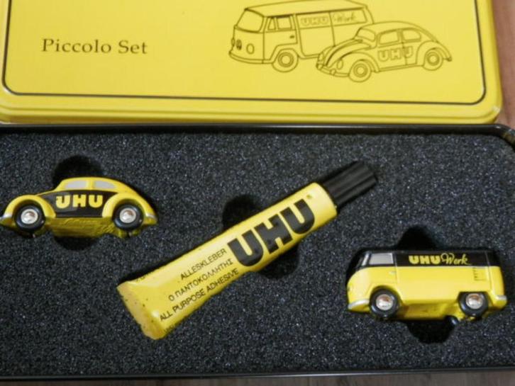 Schuco Piccolo set met VW Kever en Bus T1 van UHU., Hobby en Vrije tijd, Modelauto's | 1:87, Nieuw, Auto, Schuco, Ophalen of Verzenden