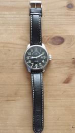 Zeno watch Basel big pilot zo goed als nieuw zie de foto's, Overige merken, Leer, Staal, Polshorloge