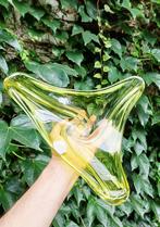 Geel/groene Val Saint Lambert schaal, Antiek en Kunst, Antiek | Glas en Kristal, Ophalen of Verzenden