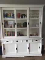 Witte vitrinekast, Huis en Inrichting, Ophalen, Gebruikt, 200 cm of meer, 150 tot 200 cm