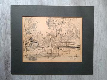 Louis Soonius (1883-1956) - Wipbrug in Hollands landschap  beschikbaar voor biedingen