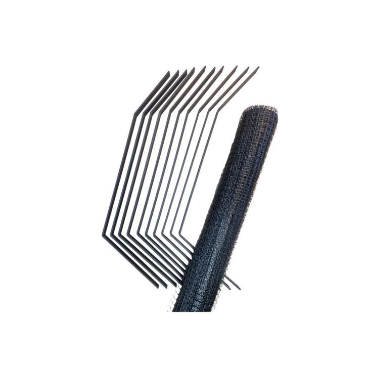 Katten beugel set: 10 beugels en zwart gecoat en rol gaas, Tuin en Terras, Gaas en Draad, Nieuw, 20 meter of meer, Ophalen of Verzenden