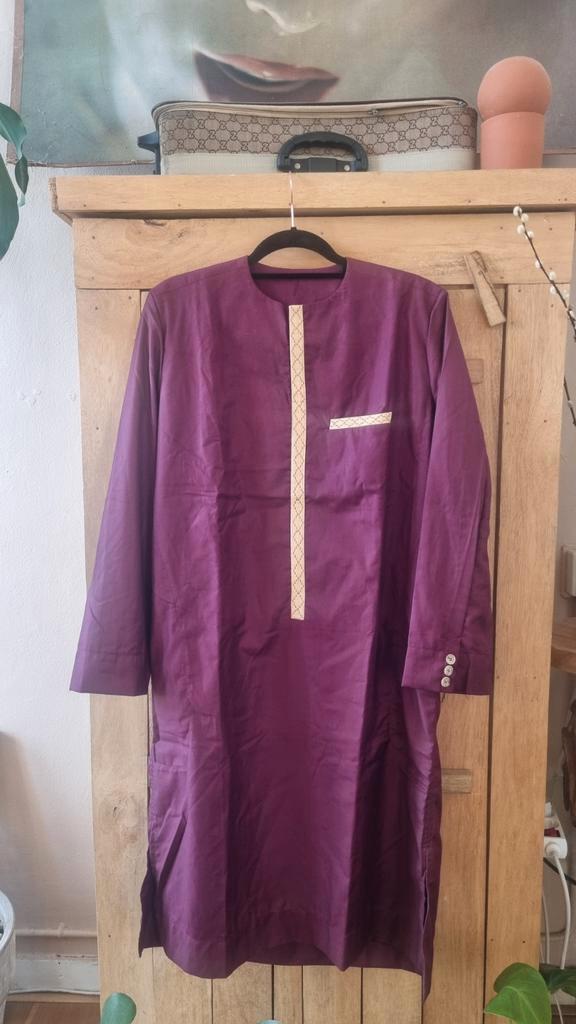 Gambiaanse Kaftan, Bordeaux Rood, Katoen, Kleding | Heren, Overige Herenkleding, Nieuw, Ophalen of Verzenden