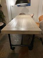 Steigerhouten Tafel met Wielen, Huis en Inrichting, Tafels | Eettafels, Ophalen, Gebruikt, 200 cm of meer, 50 tot 100 cm