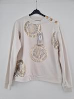 Margittes sweater - maat 36 - goudkleurige print en knopen, Kleding | Dames, Truien en Vesten, Nieuw, Beige, Margittes, Ophalen of Verzenden