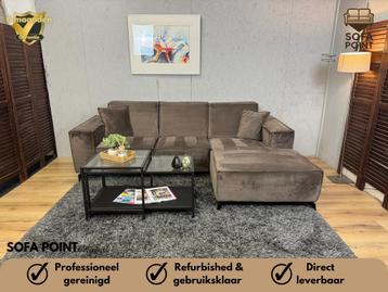 GRATIS LEVERING Bruine Velvet Hoekbank beschikbaar voor biedingen