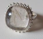 Koopje! Zilveren ring (no 68) met rutiel kwarts , incl verze, 18 tot 19, Verzenden, Zo goed als nieuw, Met edelsteen