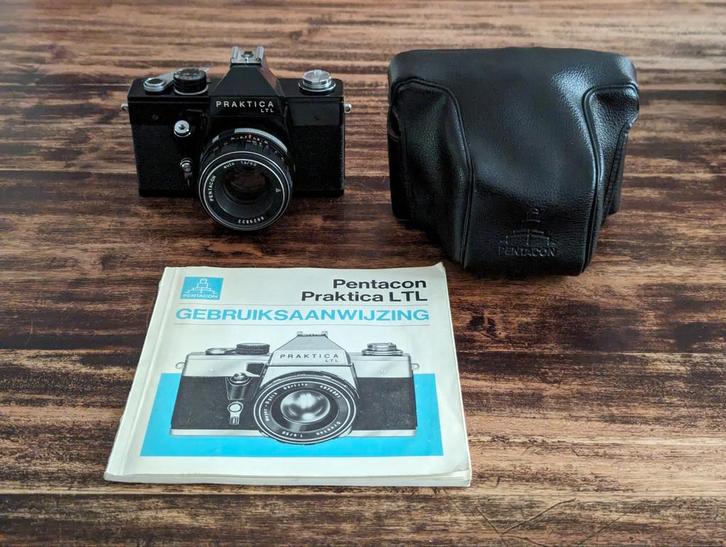 Zwarte Praktica LTL met Auto Pentacon 1,8 50mm., Verzamelen, Fotografica en Filmapparatuur, Fototoestel, 1960 tot 1980, Ophalen