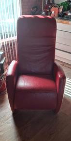 Rode luie stoel, Huis en Inrichting, Fauteuils, Ophalen, Zo goed als nieuw, 50 tot 75 cm, Leer