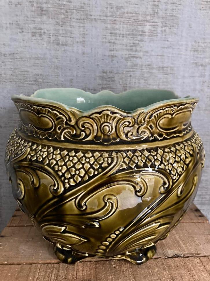 Wessel Bonn Art Nouveau cachepot/ bloempot - ca. 1880 / 1900, Antiek en Kunst, Antiek | Keramiek en Aardewerk, Ophalen of Verzenden