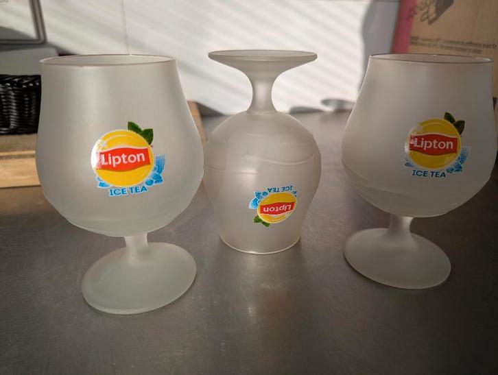 Lipton icetea glas, Verzamelen, Glas en Borrelglaasjes, Zo goed als nieuw, Frisdrankglas, Ophalen of Verzenden
