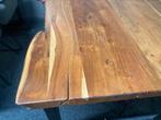 Boomstam tafel 200x100 massief acacia hout extra dik blad, Huis en Inrichting, Tafels | Eettafels, Overige vormen, 200 cm of meer