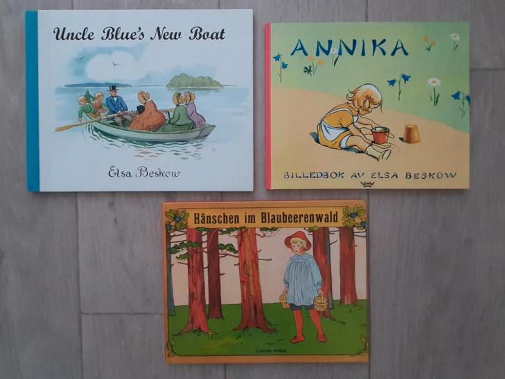 3 x Elsa Beskow Annika (Noors) Hänschen (Duits) Uncle Blue's, Boeken, Prentenboeken en Plaatjesalbums, Gelezen, Ophalen