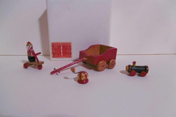 oud houten Duits speelgoed karretje trein poppenhuis popje, Verzamelen, Poppenhuizen en Toebehoren, Poppenhuis, Verzenden