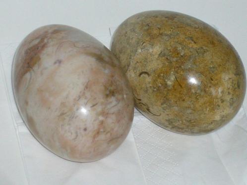 Marmer Onyx Eieren 2 Stuks, Verzamelen, Mineralen en Fossielen, Mineraal, Ophalen