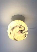 plafondlamp plafonniere groen gemarmerd jaren '30 vintage, Huis en Inrichting, Lampen | Plafondlampen, Ophalen of Verzenden, Gebruikt