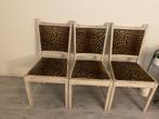 3 mooie vinted panterprint stoelen, Huis en Inrichting, Ophalen, Gebruikt