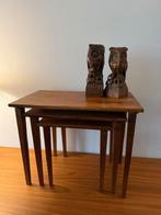 Mimiset, bijzettafels, sidetable, hout, vintage, jr 50/60, Huis en Inrichting, 50 tot 100 cm, Ophalen of Verzenden, Zo goed als nieuw