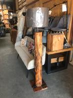 Boomstam vloerlamp met nieuwe kap., Ophalen, Hout, ., Nieuw