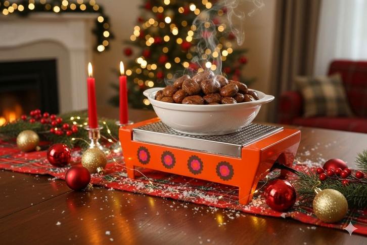 2251 brabantia patrice retro oranje rechaud warmhoudplaat, Verzamelen, Retro, Huis en Inrichting, Ophalen of Verzenden