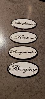 Emaille bordjes berging slaapkamer keuken bergruimte, Antiek en Kunst, Ophalen of Verzenden