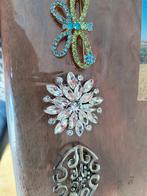 Set van 3 Broches, Ophalen of Verzenden, Zo goed als nieuw, Overige materialen, Met strass