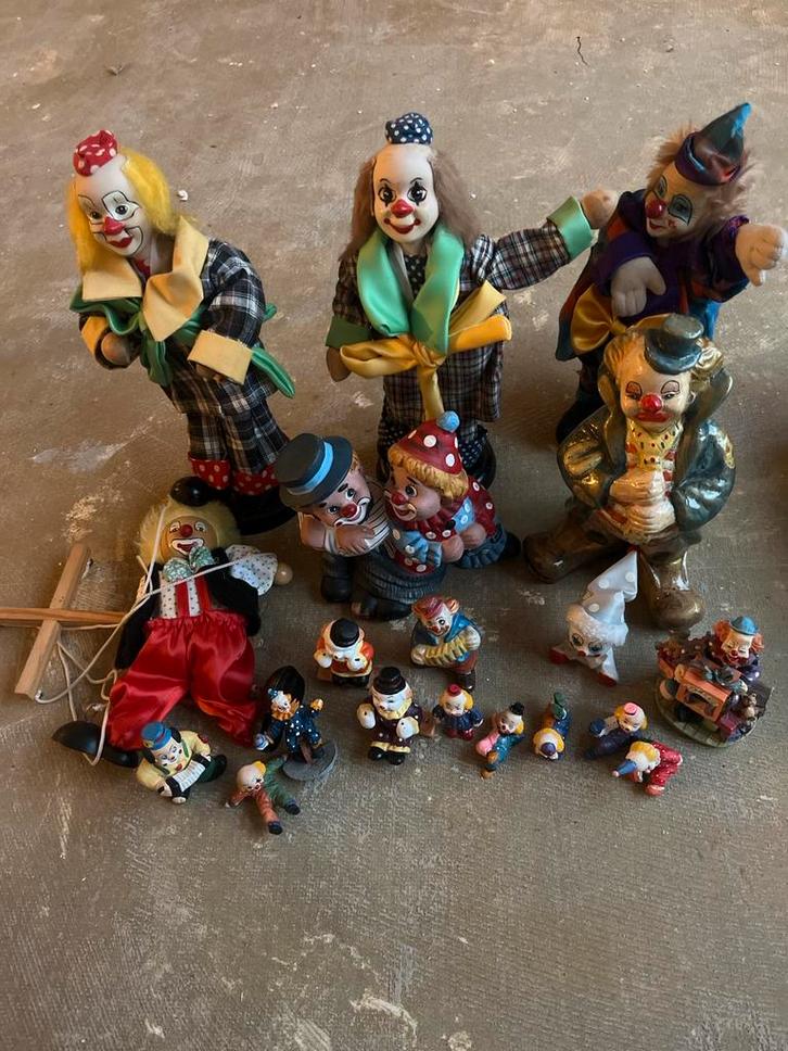 Collectie van Clown Beeldjes, Verzamelen, Beelden en Beeldjes, Gebruikt, Mens, Ophalen of Verzenden
