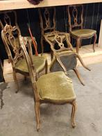 6 eetkamerstoelen antiek., Ophalen