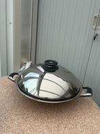 Amc Wokpan 5.6l, Huis en Inrichting, Ophalen of Verzenden, Zo goed als nieuw, Rvs, Wok