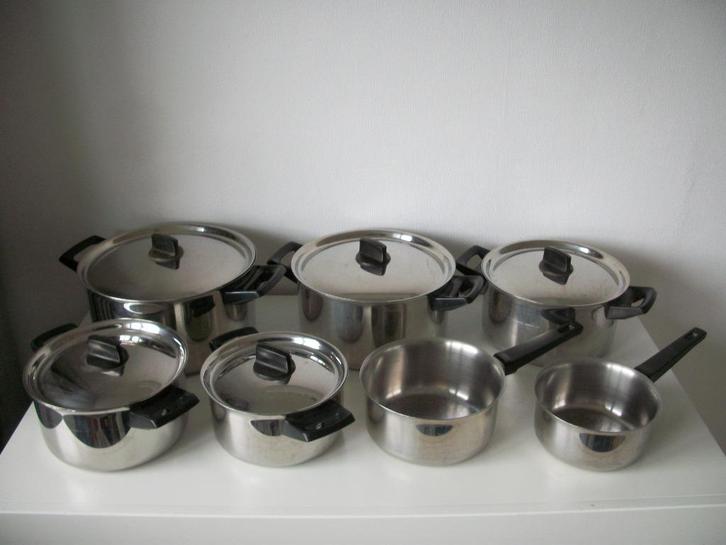 Pannenset - Kookpan Steelpan - per stuk - netjes, Huis en Inrichting, Keuken | Potten en Pannen, Gebruikt, Kookpan of Snelkookpan