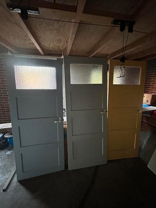8x paneel deuren, Doe-het-zelf en Verbouw, Deuren en Horren, Gebruikt, Binnendeur, 200 tot 215 cm, Minder dan 80 cm, Glas, Ophalen