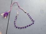 ketting met 21 Amethisten in bijzondere diamant slijpvorm, Overige materialen, Paars, Nieuw, Ophalen of Verzenden